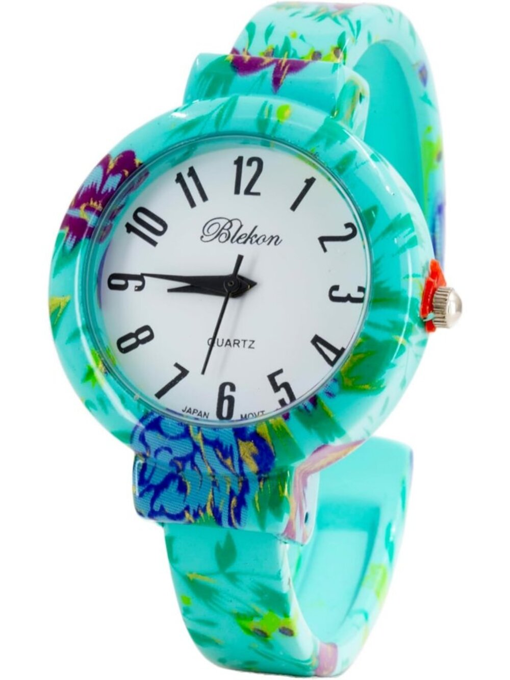 Women's Green Elegant Flower Design Bracelet Cuff Bangle Fashion Wrist Watches